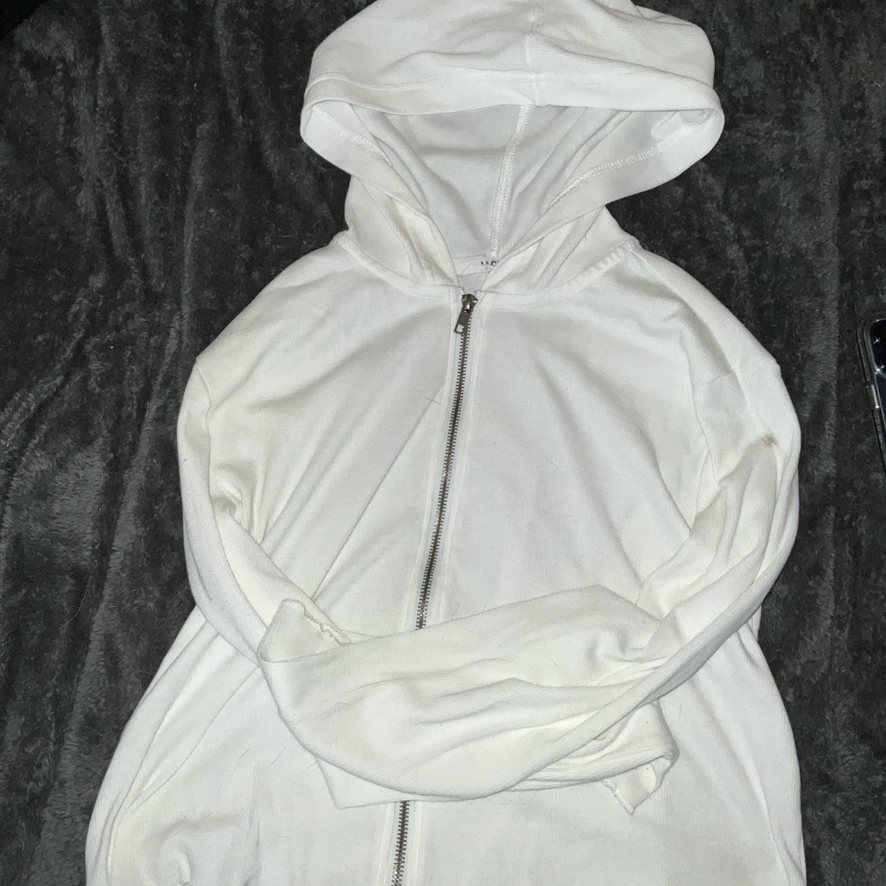 CROPPED ZIP UP HOODIE